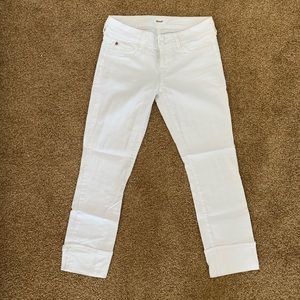 Hudson stretch white jean - cuffed and cropped